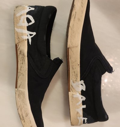 Balenciaga Paris Graffiti Distressed Slip-on