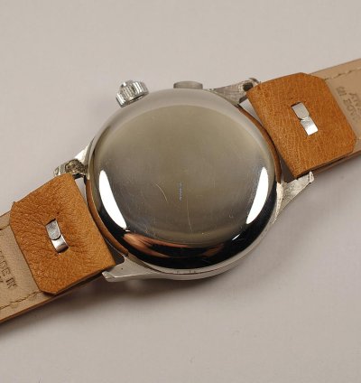 Omega Hausmann Staybrite Chronograph With Crown Return From 30s 40s Original Dial - Cronografo