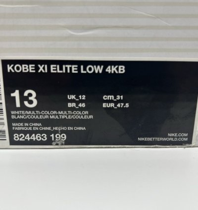 Size 13- Nike Kobe 11 Elite Low 4kb White Horse 2016