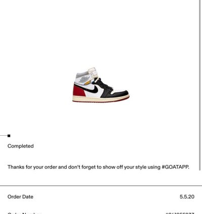Union Jordan 1 Black Toe