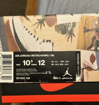 Union Jordan 1 Black Toe