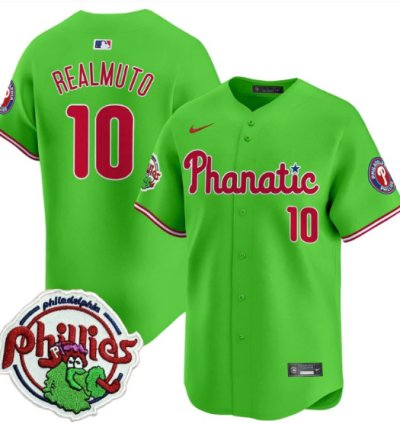 Jtrealmuto Jersey 10 Phillies Phanatic Patch Vapor Premier Limited Stitched Green