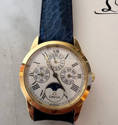 Omega Louis Brandt Calendario Perpetuo Garanzia Cinturino Correttore Originali Uniproprietario
