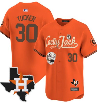 Kyle Tucker 30 Houston Astros Cactus Jack Foundation Fall Classic Limited Jersey Orange