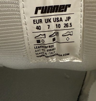Balenciaga Runner Sneaker White 40