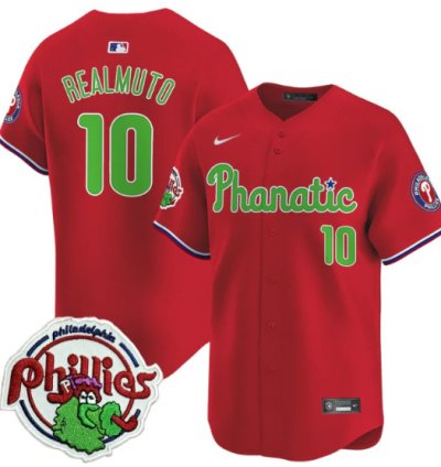 Jtrealmuto Jersey 10 Phillies Phanatic Patch Vapor Premier Limited Stitched Red