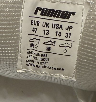 Balenciaga Runner Sneaker White 47