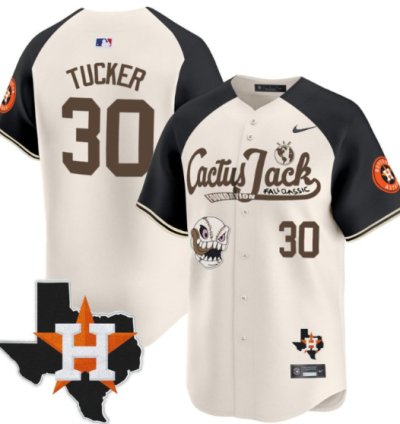 Kyle Tucker 30 Houston Astros Cactus Jack Foundation Fall Classic Limited Jersey Cream Alterante