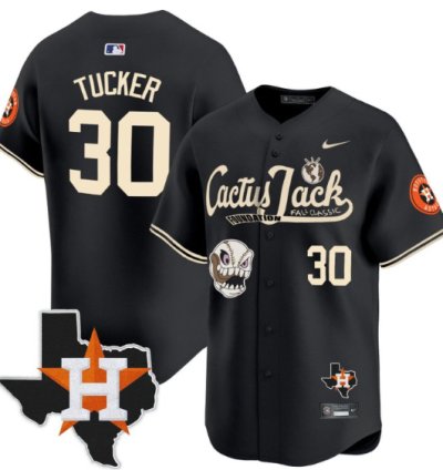 Kyle Tucker 30 Houston Astros Cactus Jack Foundation Fall Classic Limited Jersey Black