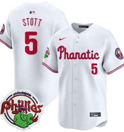 Bryson Stott Jersey 5 Phillies Phanatic Patch Vapor Premier Limited Stitched White