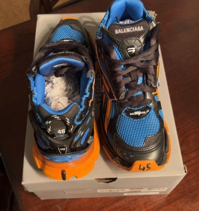 Balenciaga Runner Trainer Blue Orange Size 45 12us