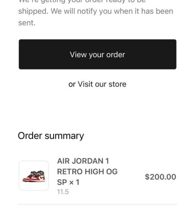Union La Jordan 1 - Chicago Shadow
