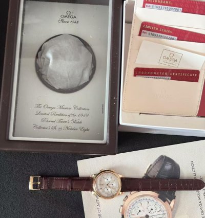 Omega Museum Limited Edition 1949 Rose Gold Manual Mechanical Watch 39mm Museum