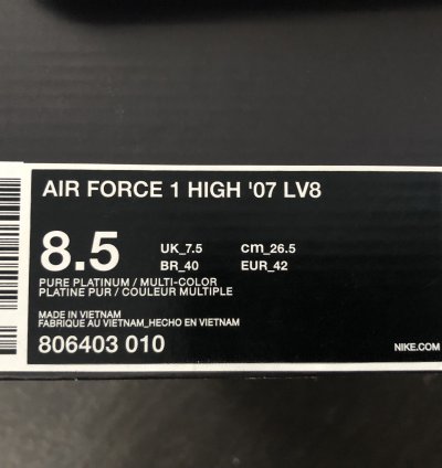 Air Force 1 High 07 Lv8 Pure Platinum