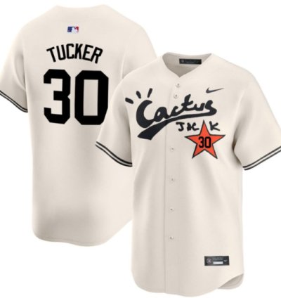 Kyle Tucker 30 Houston Astros Cactus Jack Cream Jersey V2