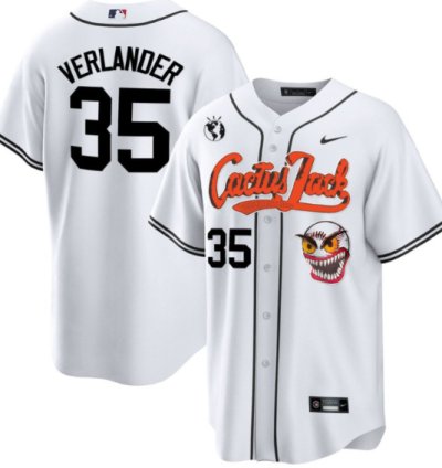 Justin Verlander 35 Houston Astros Cactus Jack White Jersey