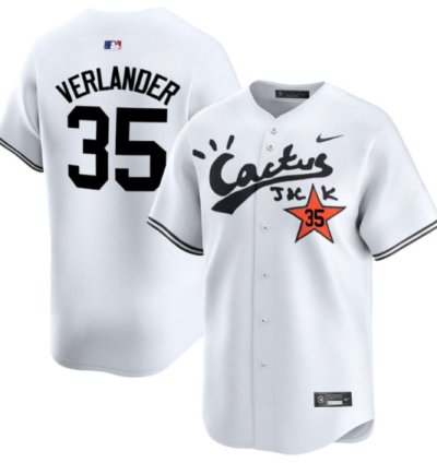 Justin Verlander 35 Houston Astros Cactus Jack White Jersey V2