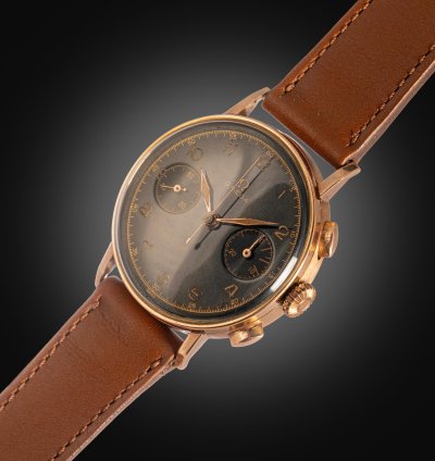 Omega Rare 1940s Chronograph 33 3 Black Glossy Radium Dia