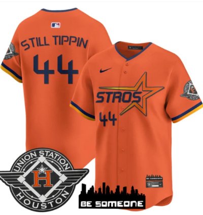 Still Tippin Jersey 44 Houston Astros 2025 City Connect Vapor Premier Limited Stitched Orange