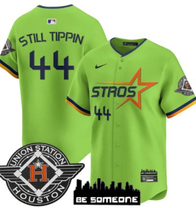 Still Tippin Jersey 44 Houston Astros 2025 City Connect Vapor Premier Limited Stitched Green