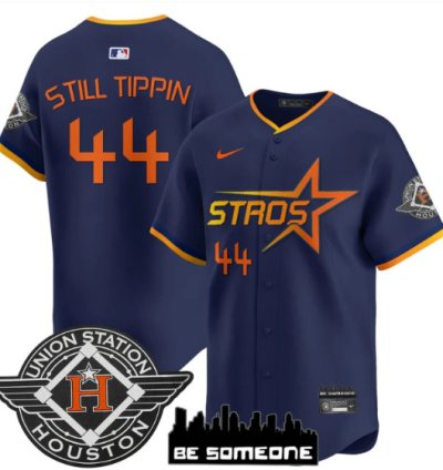Still Tippin Jersey 44 Houston Astros 2025 City Connect Vapor Premier Limited Stitched Navy