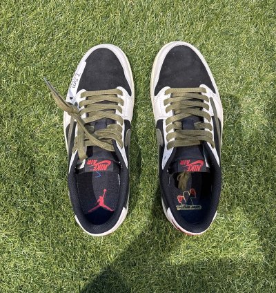 Worn 10x Travis Scott Jordan 1 Low Olive Size 9w 7 5m