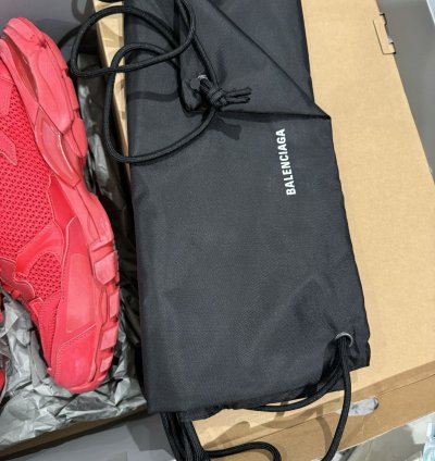 Balenciaga Track 3 Distressed Sneaker Red