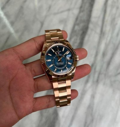 Rolex Sky-dweller 18k Rose Gold Blue Bnib 2025