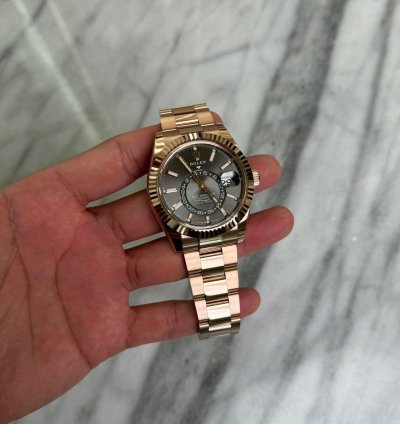 Rolex Sky-dweller 18k Rose Gold Slate Grey Bnib 2025