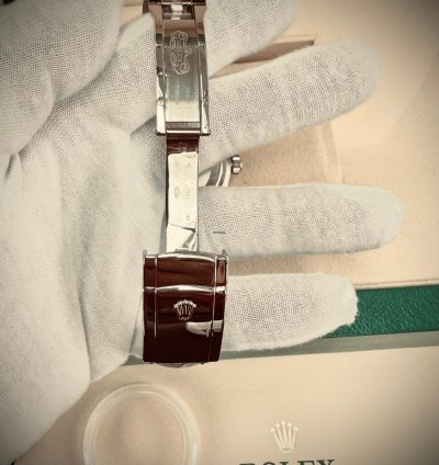 Rolex Sky-dweller 18k White Gold - 2x Leather Bracelet Black Brown