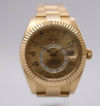 Rolex Sky-dweller 2017 Skydweller Yellow Gold Champange Arabic Dial 326938