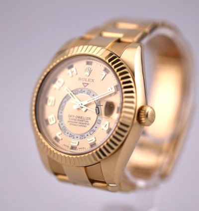 Rolex Sky-dweller 2017 Skydweller Yellow Gold Champange Arabic Dial 326938