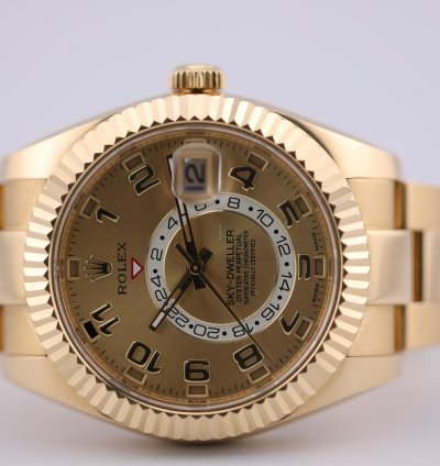 Rolex Sky-dweller 2017 Skydweller Yellow Gold Champange Arabic Dial 326938