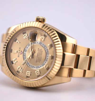 Rolex Sky-dweller 2017 Skydweller Yellow Gold Champange Arabic Dial 326938