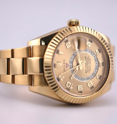 Rolex Sky-dweller 2017 Skydweller Yellow Gold Champange Arabic Dial 326938
