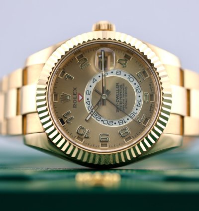 Rolex Sky-dweller 2017 Skydweller Yellow Gold Champange Arabic Dial 326938