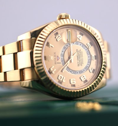 Rolex Sky-dweller 2017 Skydweller Yellow Gold Champange Arabic Dial 326938