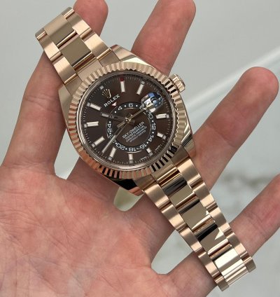 Rolex Sky-dweller 2021 Rose Gold Sky-dweller Chocolate Dial Unworn Box And Papers 326935