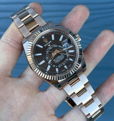 Rolex Sky-dweller 2021 Rose Gold Sky-dweller Chocolate Dial Unworn Box And Papers 326935