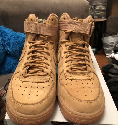 Air Force 1 High Lv8 Gs Flax