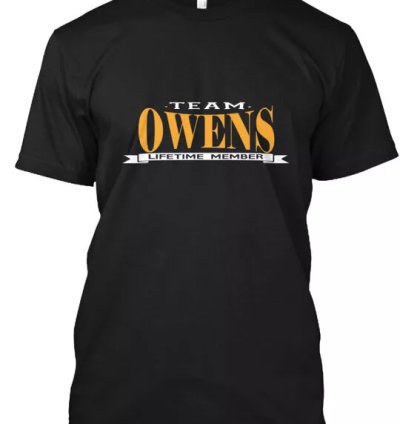 Team Owens T-shirt Made In The Usa Size S To 5xl