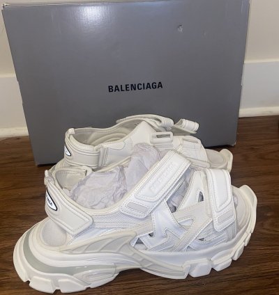 Balenciaga Track Sandals - Frost White