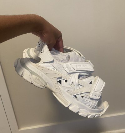 Balenciaga Track Sandals - Frost White