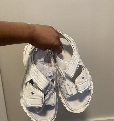 Balenciaga Track Sandals - Frost White