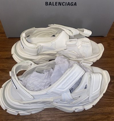 Balenciaga Track Sandals - Frost White