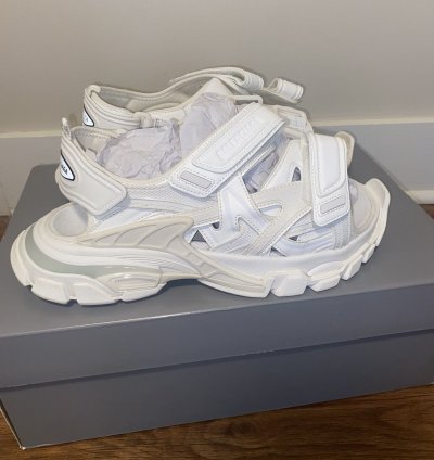 Balenciaga Track Sandals - Frost White