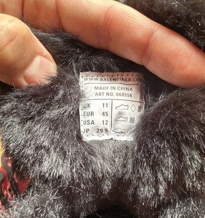 Balenciaga Track Sneaker Faux-fur Balck 45