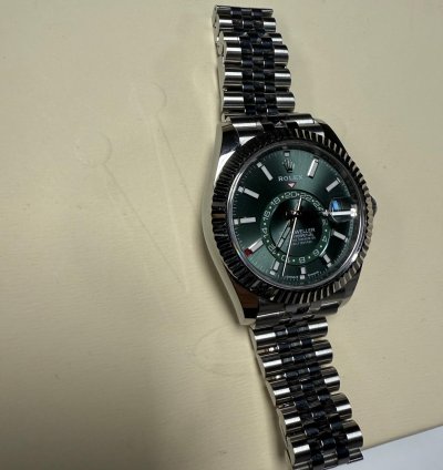 Rolex Sky-dweller 2023 White Gold And Steel Mint Green Dial Jubile Brazalet
