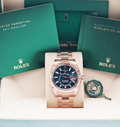 Rolex Sky-dweller 2025 New Everose Gold Blue Green Dial