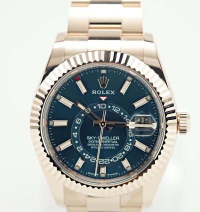 Rolex Sky-dweller 2025 New Everose Gold Blue Green Dial